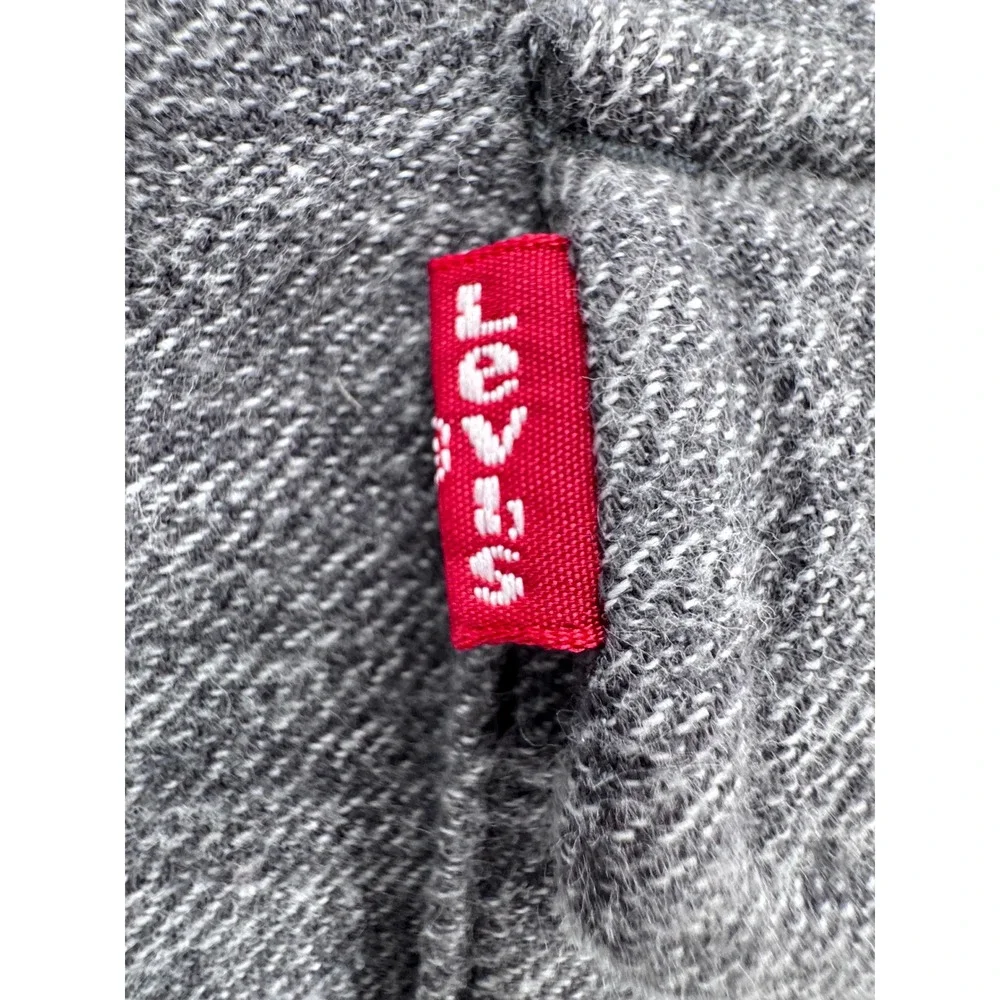 Levi Strauss & Co‎ Mens Sherpa Lined Flannel Shirt Jacket Dark Gray Size Medium - Picture 4 of 8